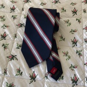 Navy, Red, and White Neck Tie